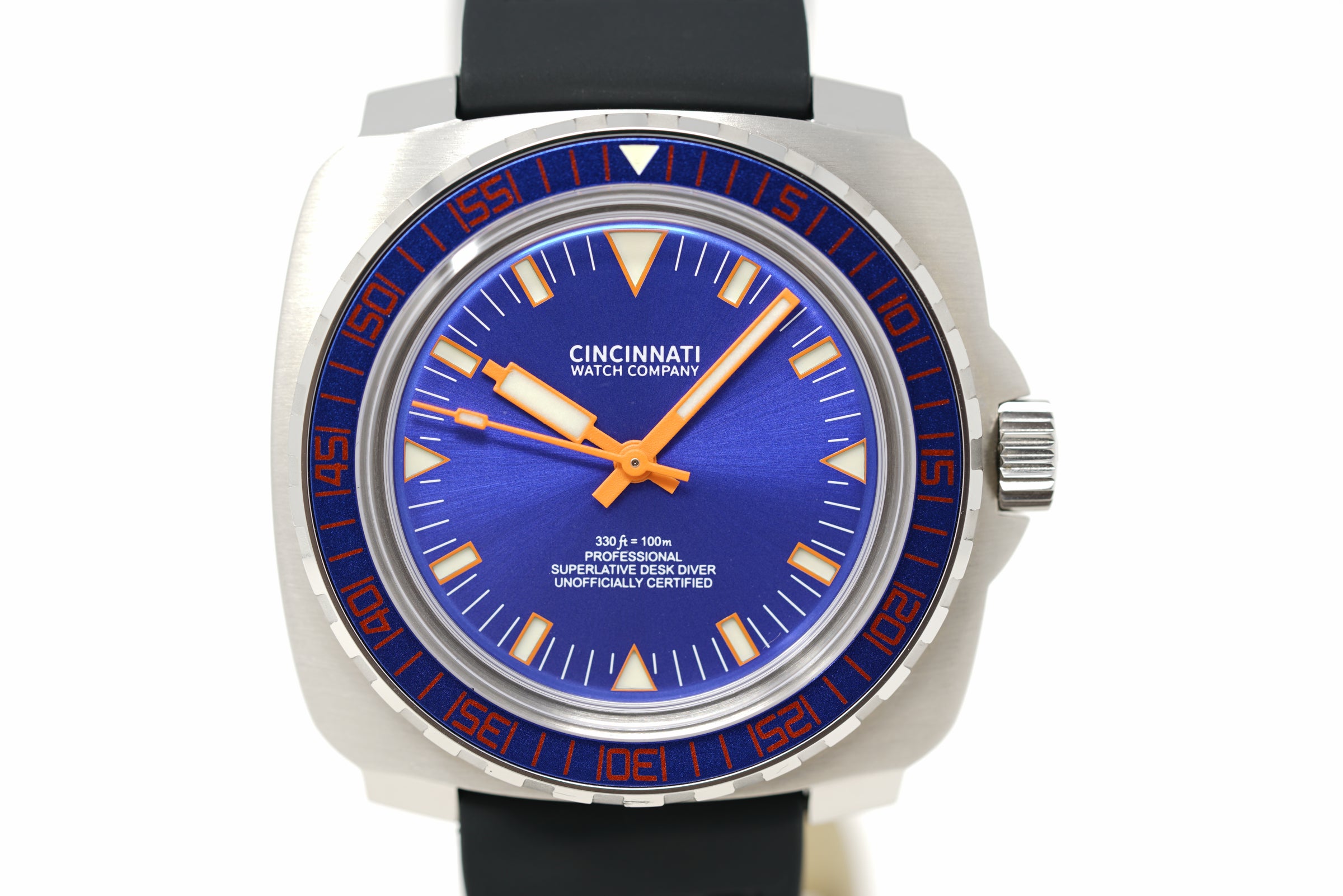 Pre-Owned Cincinnati Watch Company Desk Diver Professional Electric Blue