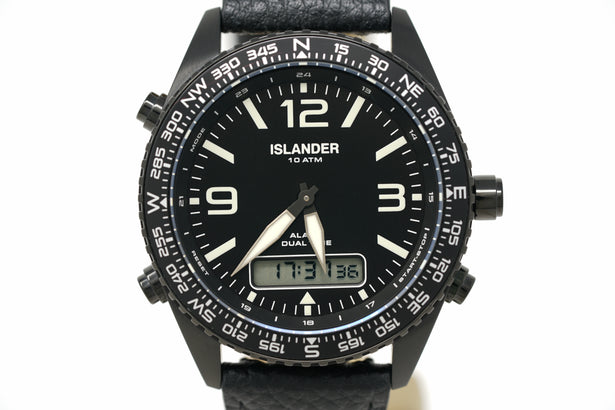 Pre-Owned Islander Rocky Point PVD Analog-Digital Black ISL-331