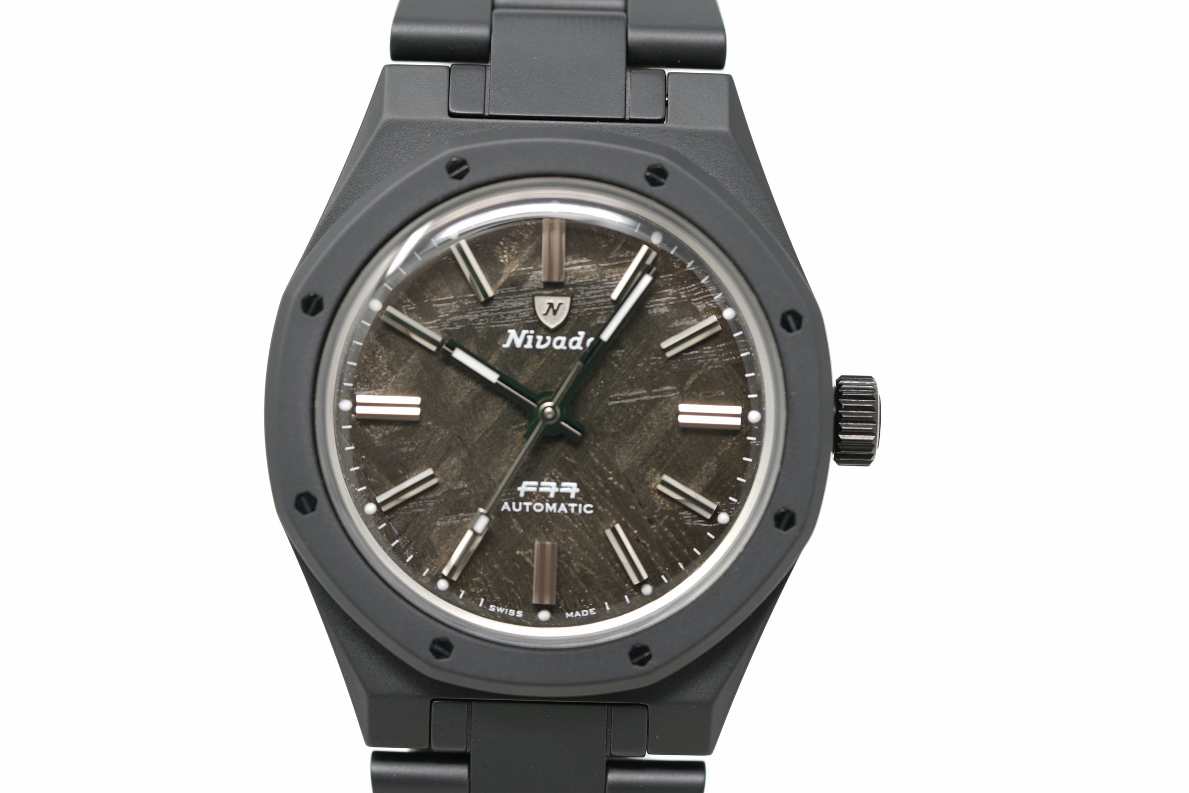 Pre-Owned Nivada Grenchen F77 Black Ceramic Meteorite MK1 LE 68020A77