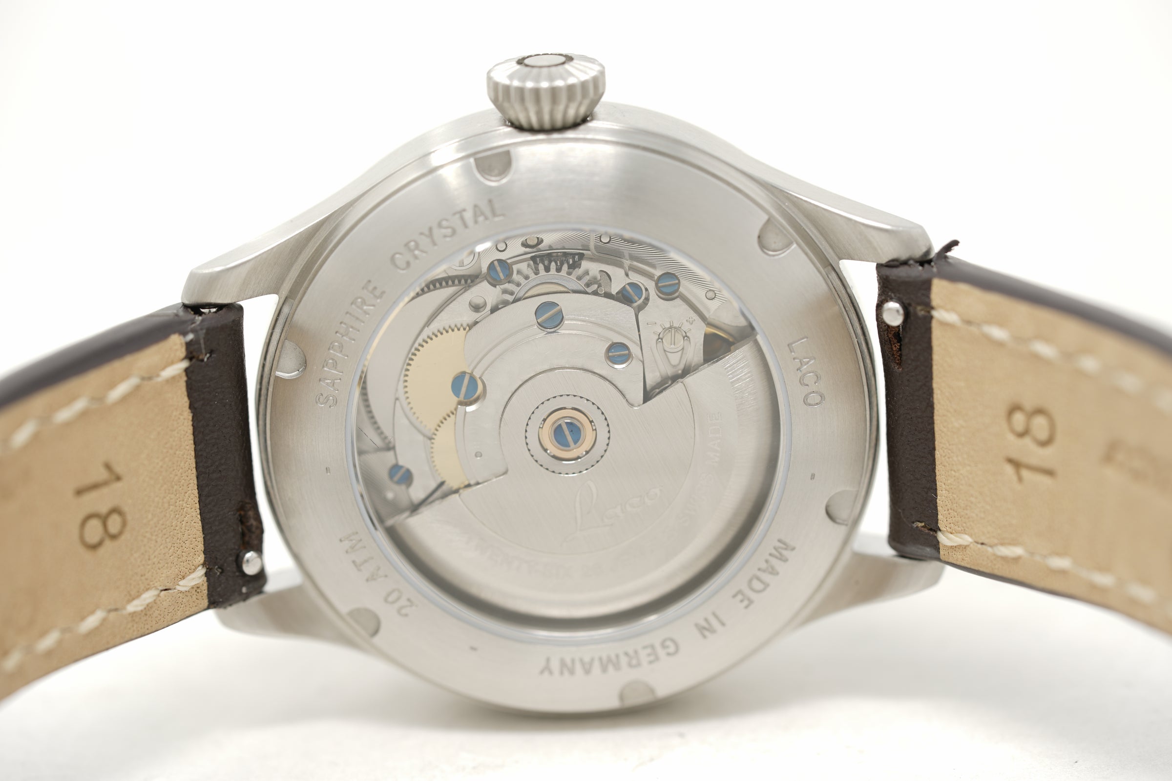 Pre-Owned Laco Flieger PRO Stuttgart PRO Topgrade Auto Sapphire Crystal Date Decorated 862141