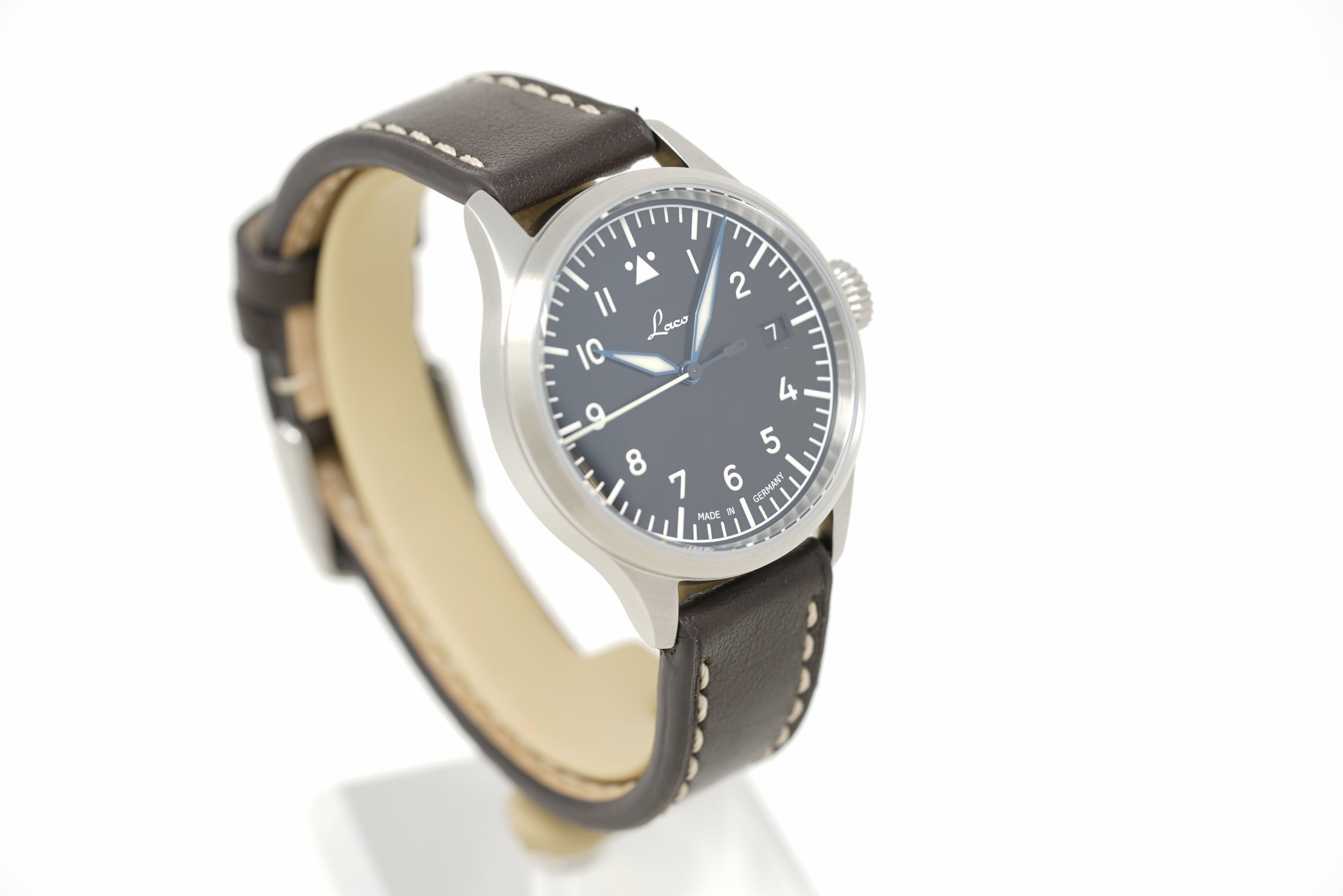 Pre-Owned Laco Flieger PRO Stuttgart PRO Topgrade Auto Sapphire Crystal Date Decorated 862141