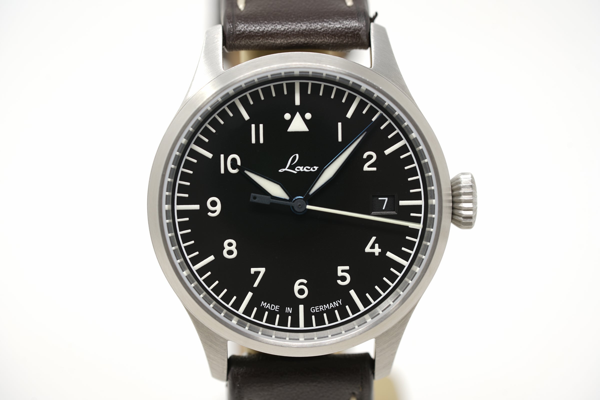 Pre-Owned Laco Flieger PRO Stuttgart PRO Topgrade Auto Sapphire Crystal Date Decorated 862141