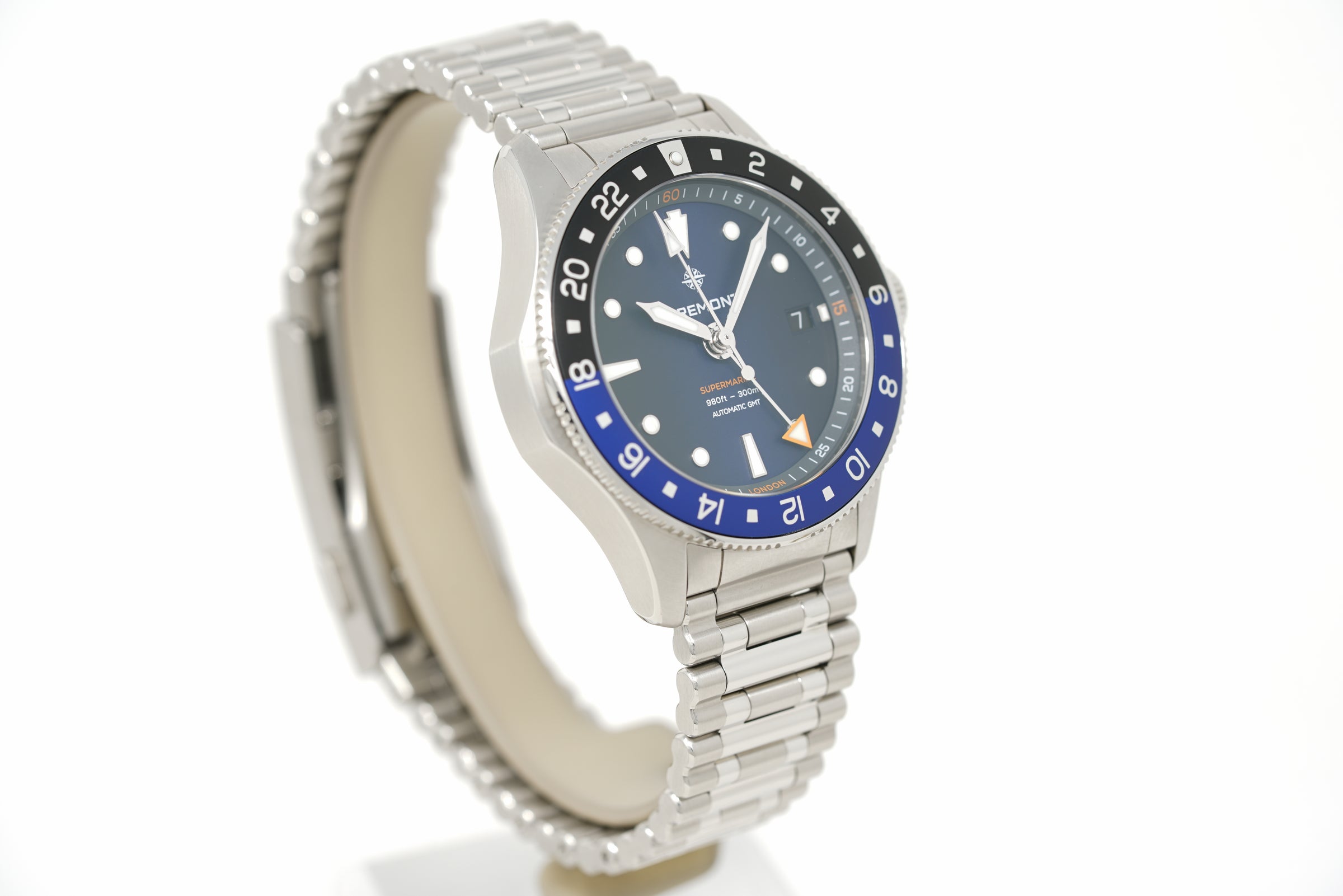 Pre-Owned Bremont Supermarine 300M GMT 'Glacier' Blue SM40-GMT-SS-BLBK-B
