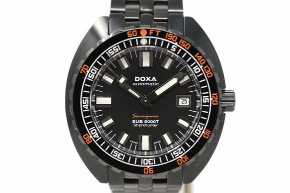 Pre-Owned Doxa SUB 5000T Seaconqueror Sharkhunter Military Black PVD