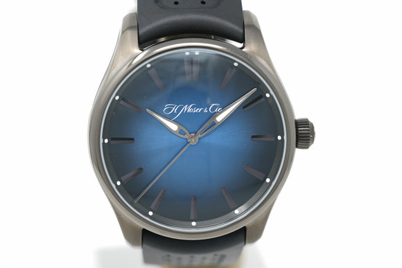 Pre-Owned H. Moser & Cie Pioneer Centre Seconds Steel DLC Funky Blue 3200-1205