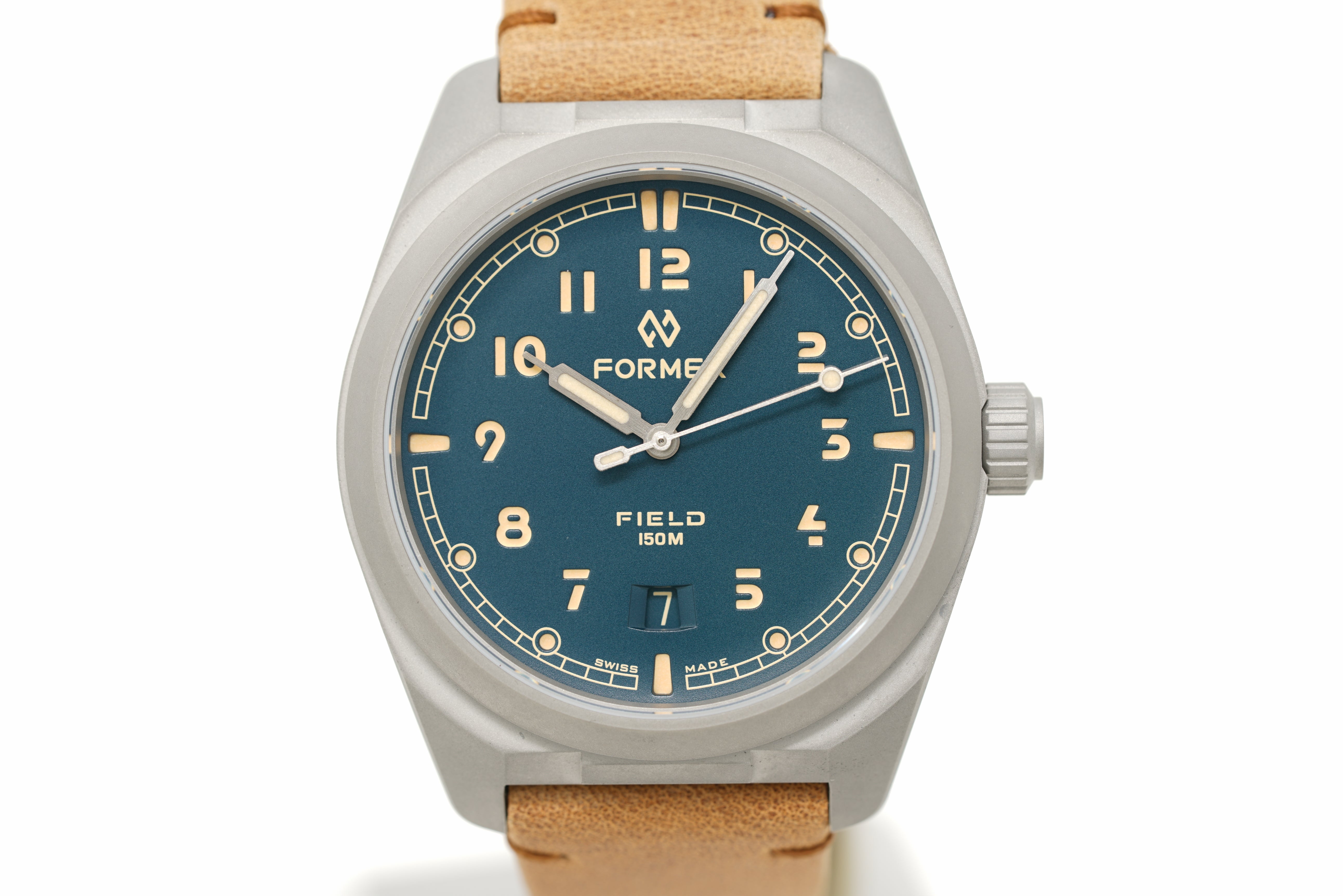 【forme】arab strap2 size:6 Pre-Owned Formex Field Automatic Petrol Blue 40mm 0660.1.6533.723