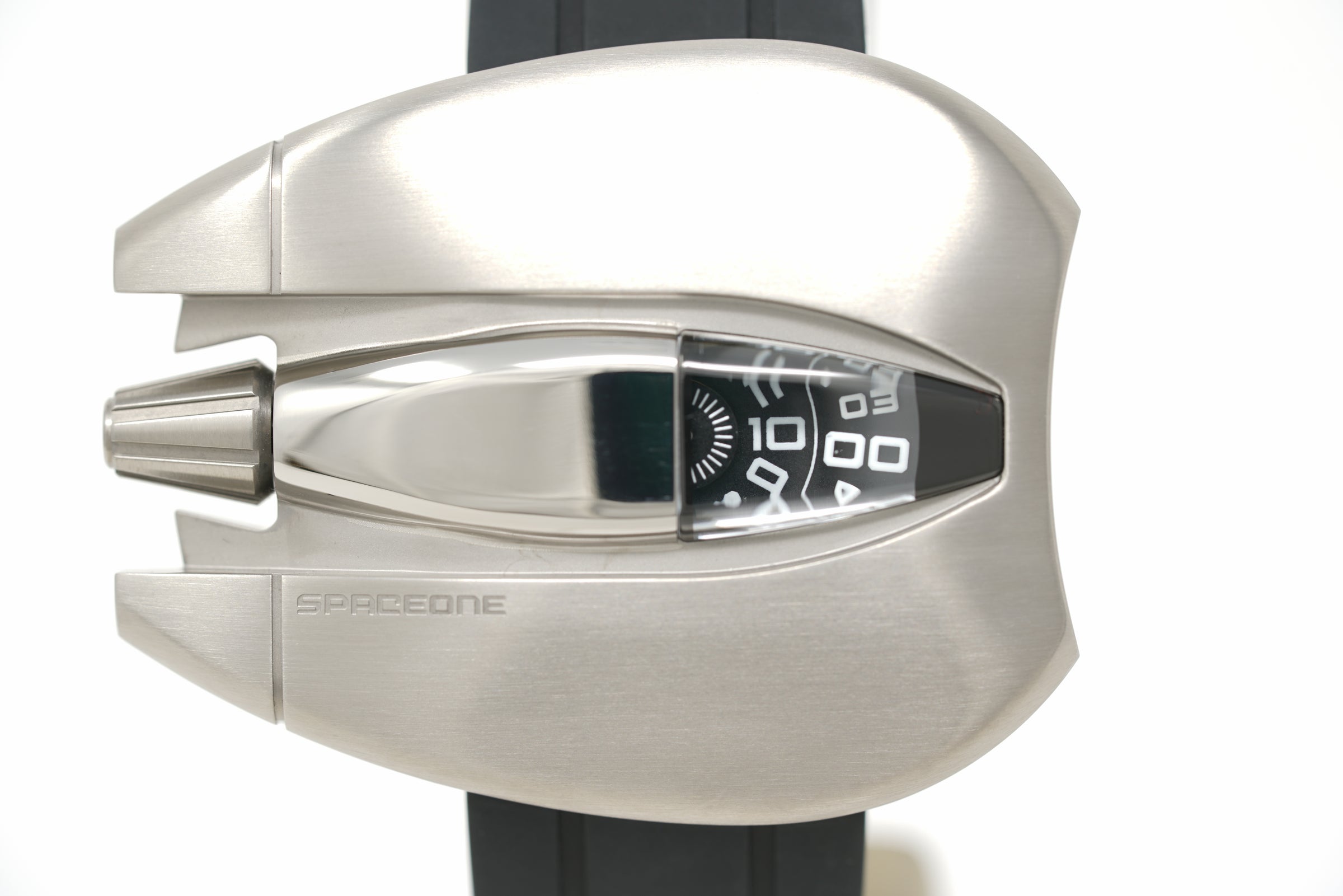 Pre-Owned SpaceOne Brushed Titanium Jumping Hour