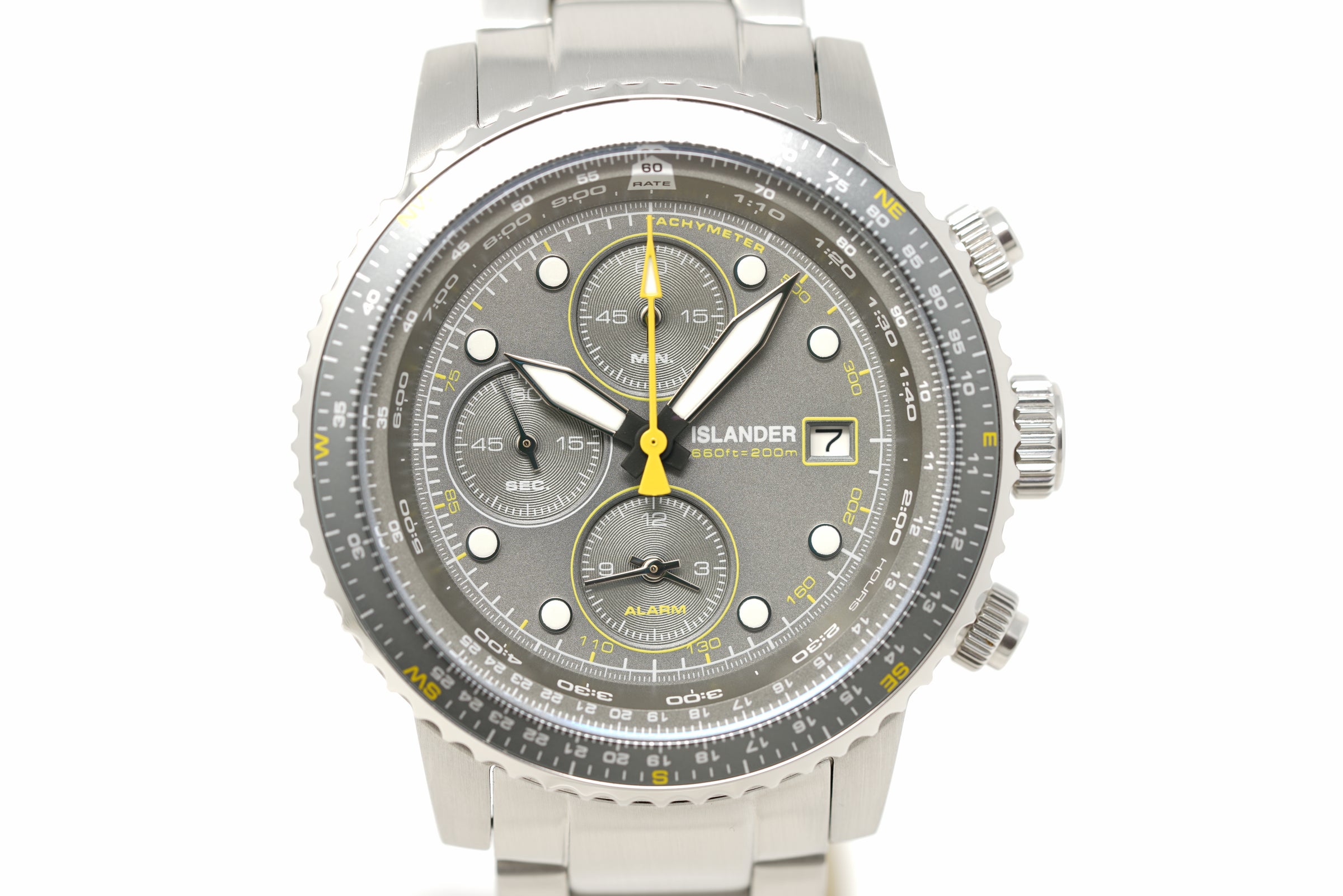 Pre-Owned Islander Calverton Flight Chronograph Alarm Grey #ISL-325