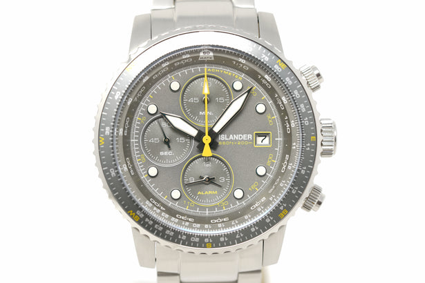 Pre-Owned Islander Calverton Flight Chronograph Alarm Grey #ISL-325