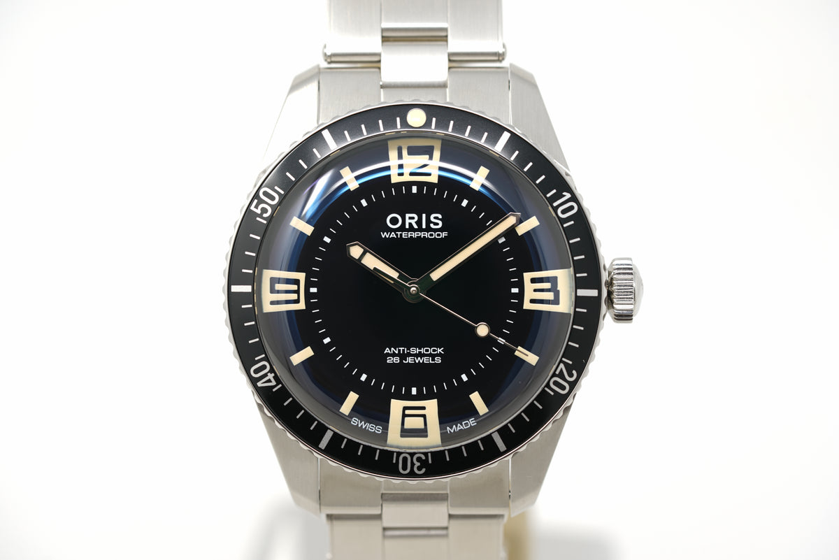 Pre-Owned Oris Divers Sixty-Five 60th Anniversary 01 733 7772 4034-Set