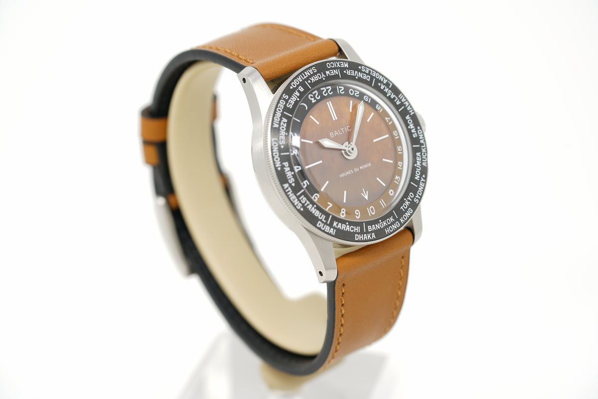 Pre-Owned Baltic Heures du Monde - Worldtimer - Tiger Eye