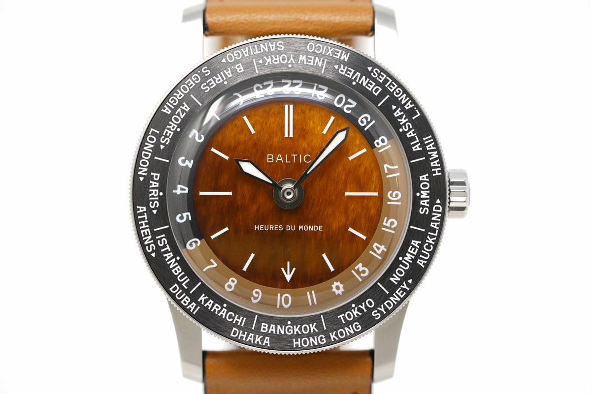 Pre-Owned Baltic Heures du Monde - Worldtimer - Tiger Eye