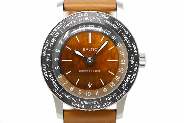 Pre-Owned Baltic Heures du Monde - Worldtimer - Tiger Eye