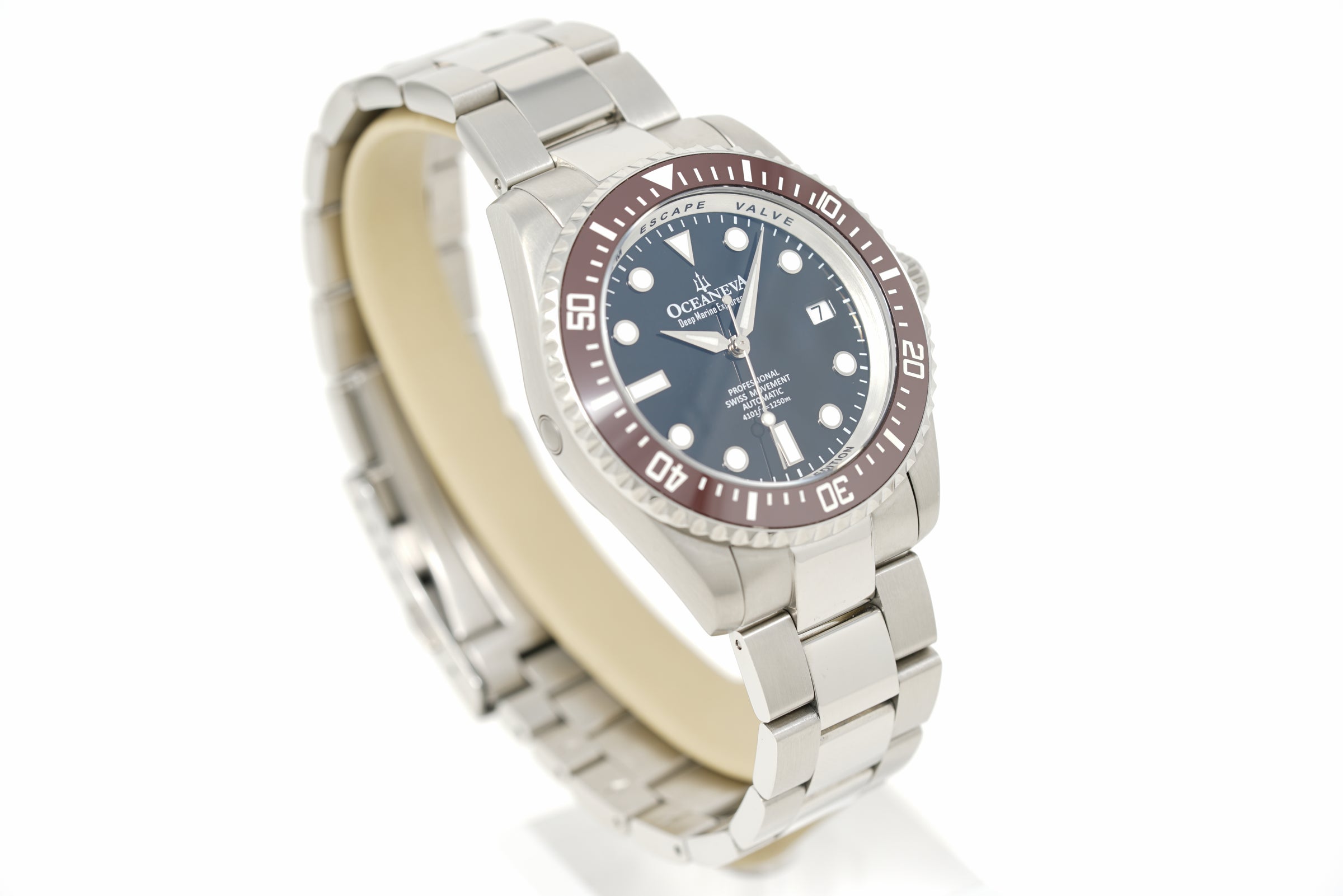 Pre-Owned Oceaneva Deep Marine Explorer II Pro Diver Brown Black BRII200BKST