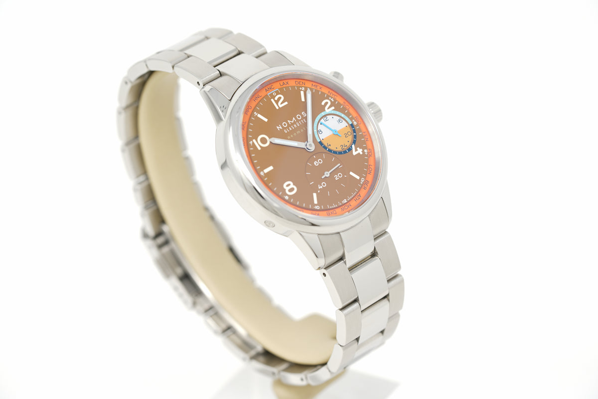 Pre-Owned Nomos Glashütte Club Sport Neomatik Worldtimer Canyon 790.S3