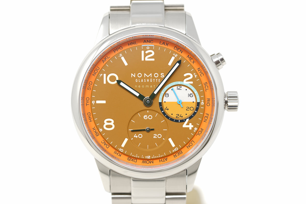 Pre-Owned Nomos Glashütte Club Sport Neomatik Worldtimer Canyon 790.S3