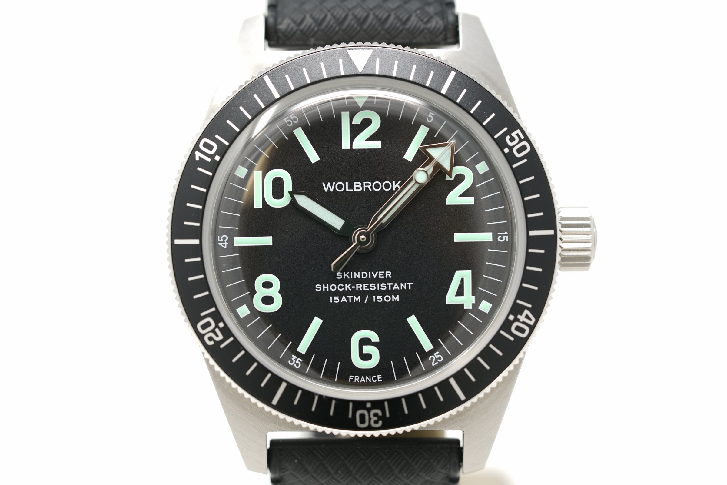 Pre-Owned Wolbrook Skindiver Automatic Green Lum & Black Dial