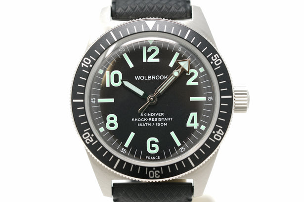 Pre-Owned Wolbrook Skindiver Automatic Green Lum & Black Dial