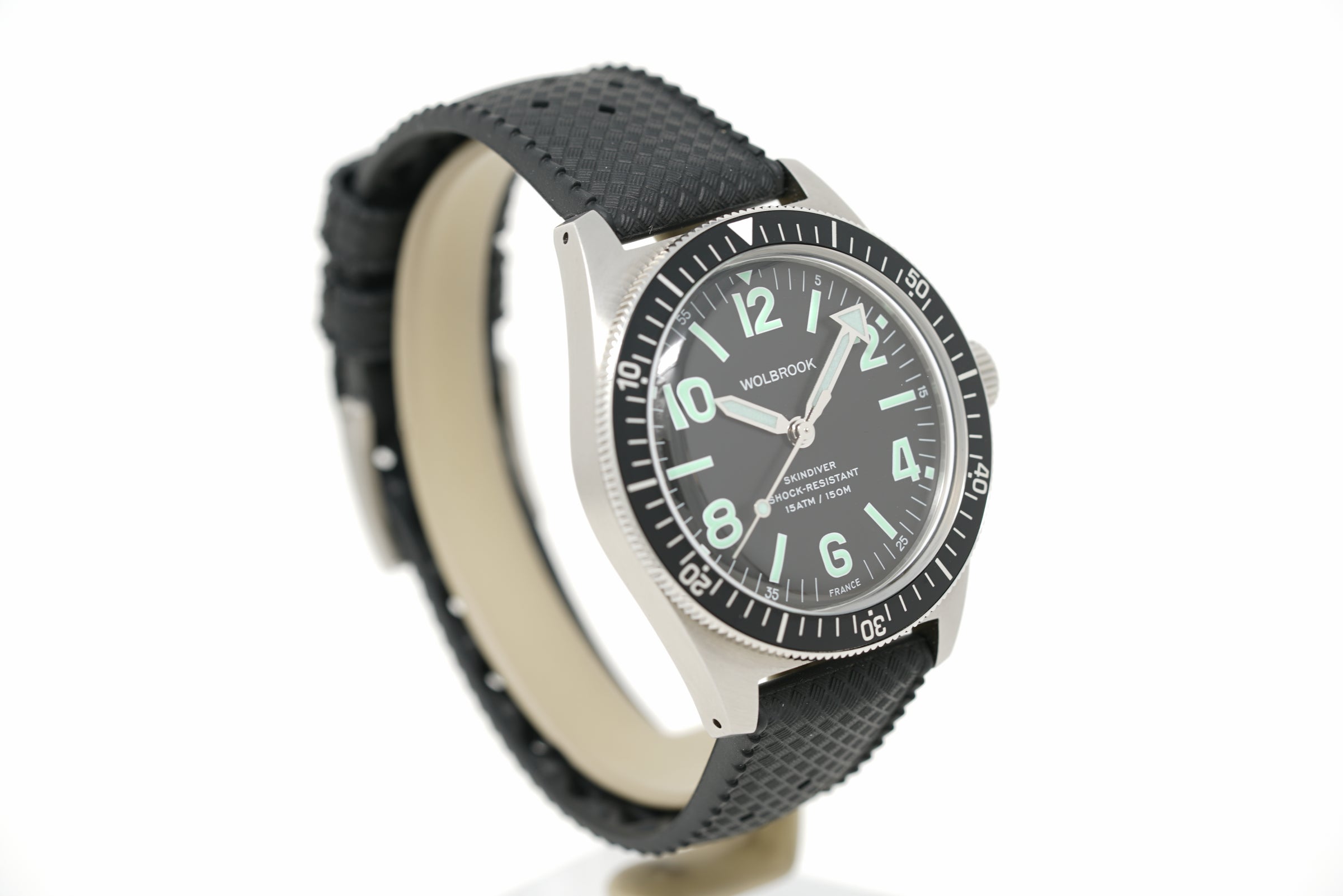 Pre-Owned Wolbrook Skindiver Automatic Green Lum & Black Dial