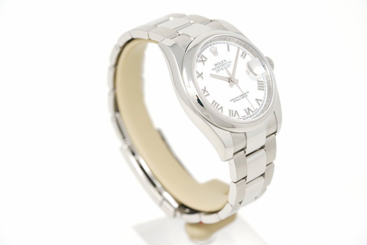 Pre-Owned Rolex Datejust White Dial Roman Numerals 116200