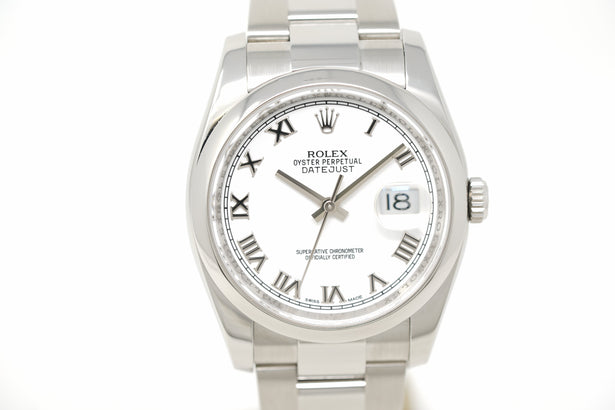 Pre-Owned Rolex Datejust White Dial Roman Numerals 116200
