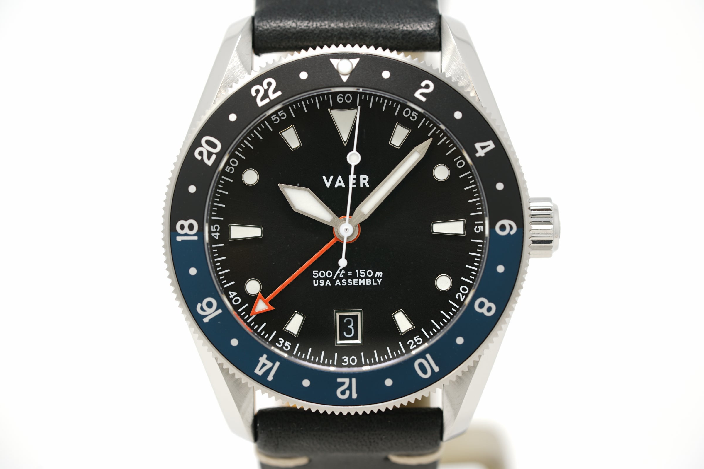 Pre-Owned Vaer G2 Meridian GMT Navy/Black GMT - 39mm USA