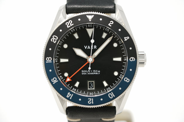 Pre-Owned Vaer G2 Meridian GMT Navy/Black GMT - 39mm USA