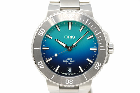 Pre-Owned Oris Aquis Great Barrier Reef LE IV 01 400 7790 4185-Set