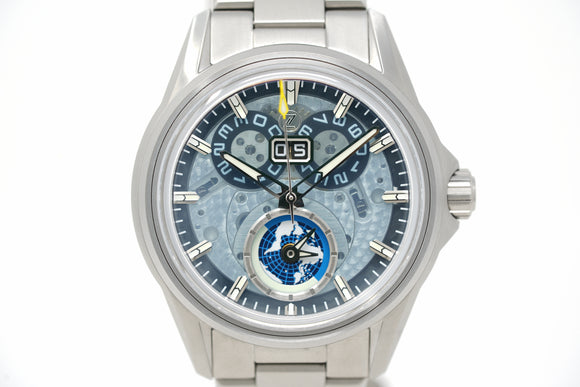 Pre-Owned Zelos Spearfish Dual Time Ti 'Ocean Blue'