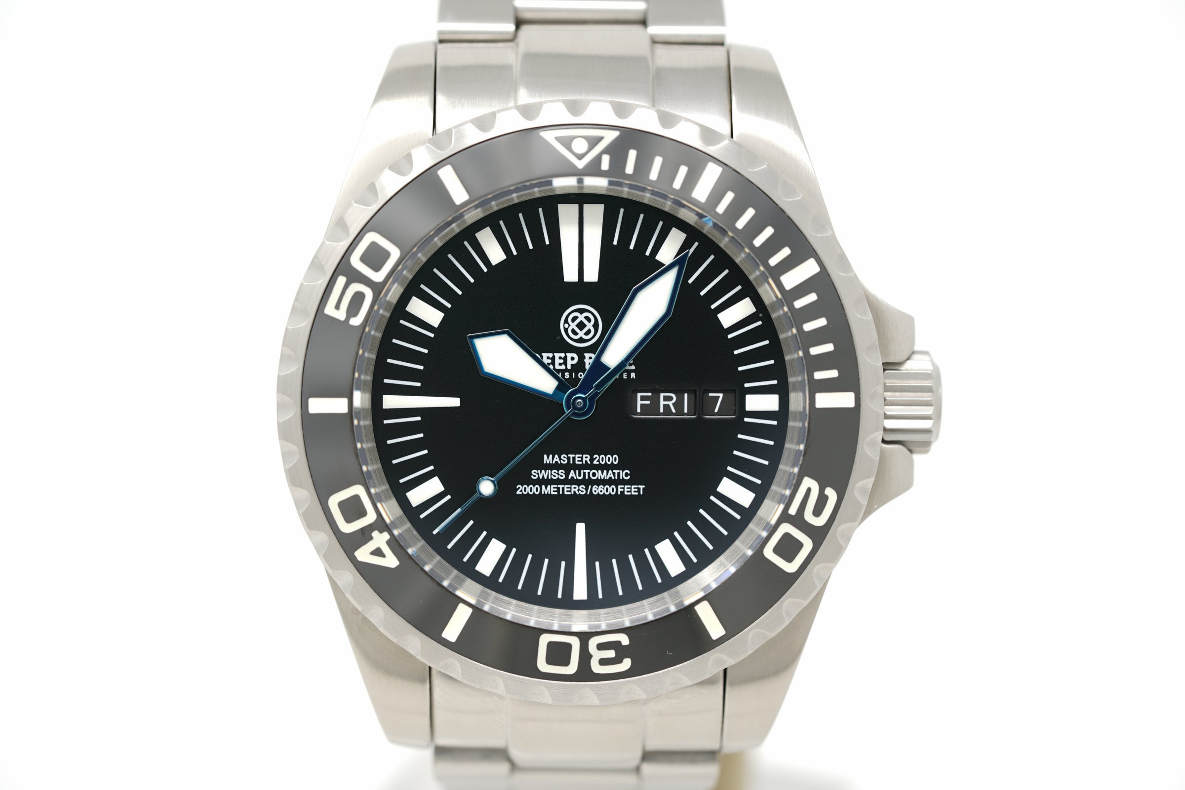 Pre-Owned Deep Blue Master 2000 Day Date Diver – Black Black Blue