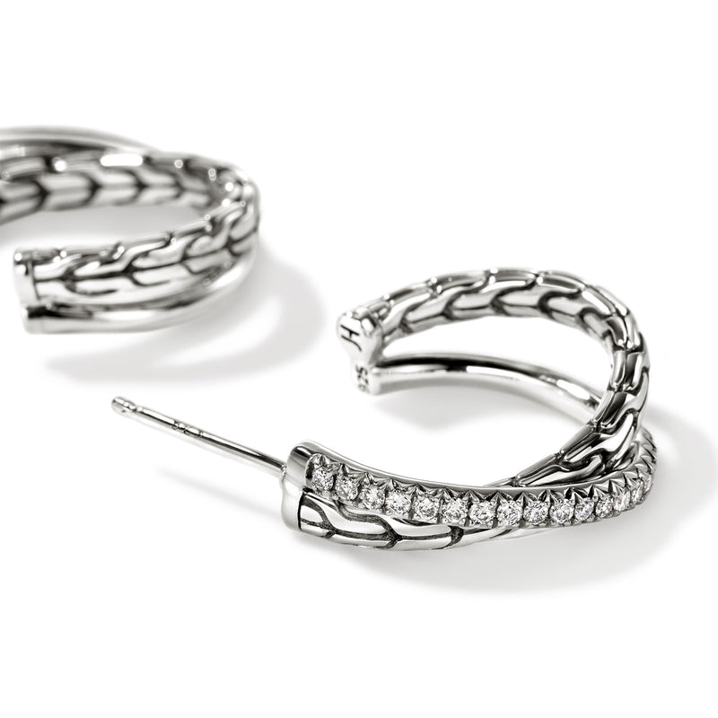 John Hardy JH Essensials Pavé Crossover Earrings