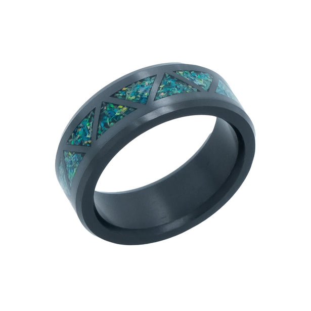 Elysium Black Diamond Ares Blue Dragon Opal Triangle Pattern Inlay