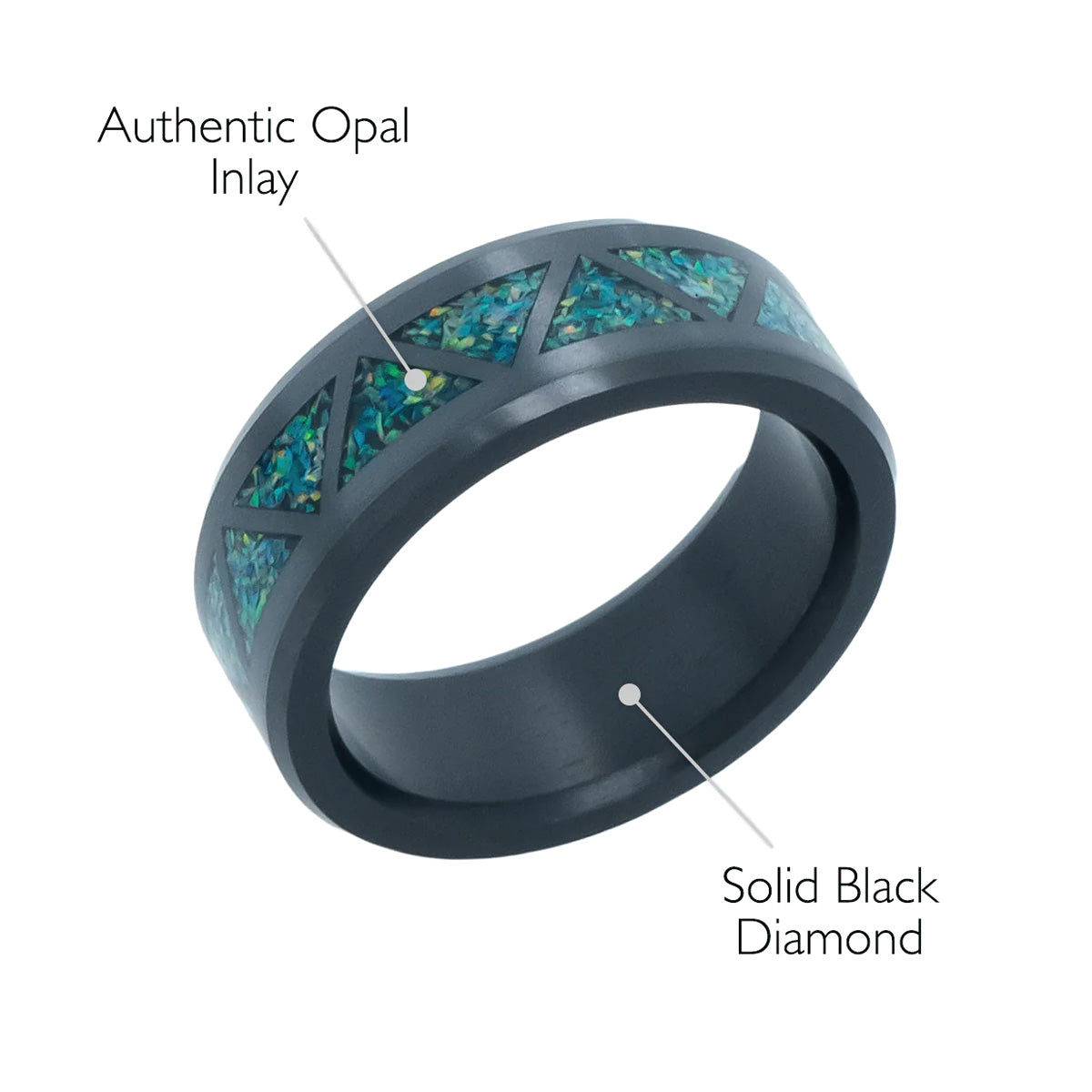 Elysium Black Diamond Ares Blue Dragon Opal Triangle Pattern Inlay