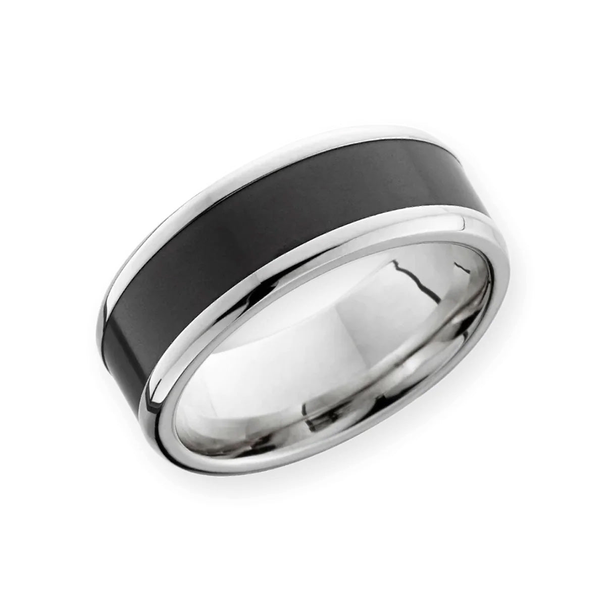 Elysium Black Diamond Poseidon 14K White Gold With Black Diamond Inlay