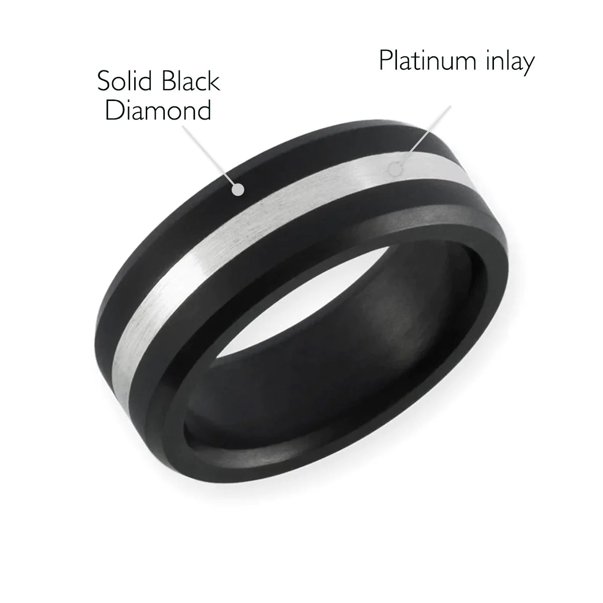 Elysium Black Diamond Ares Ring With Platinum Inlay
