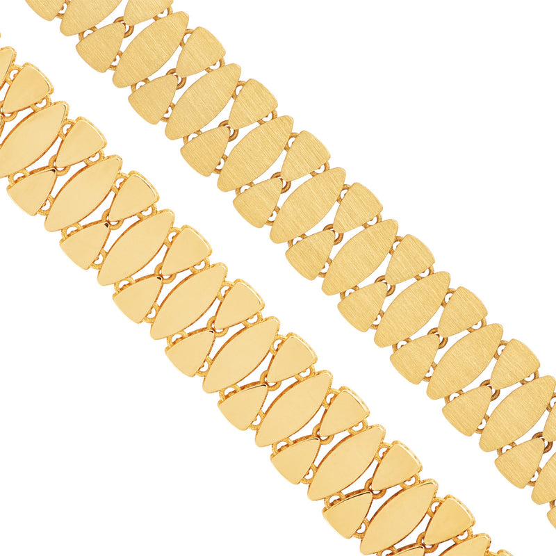 Topper Italia Gold Multi-Shaped Moveable Links Bracelet