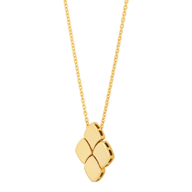 Topper Italia Gold Moveable Square Pendant Necklace