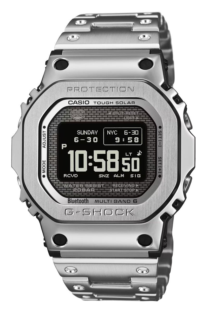 Casio G-Shock ソーラー　フルメタル　GMW-5000 シルバー G-Shock Full Metal 5000 Series GMW-BZ5000D-1 – Topper Fine Jewelers