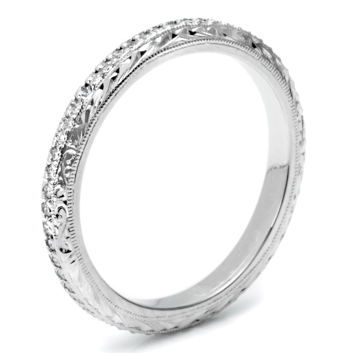 Tacori Pavé Diamond Hand Engraved Wedding Band