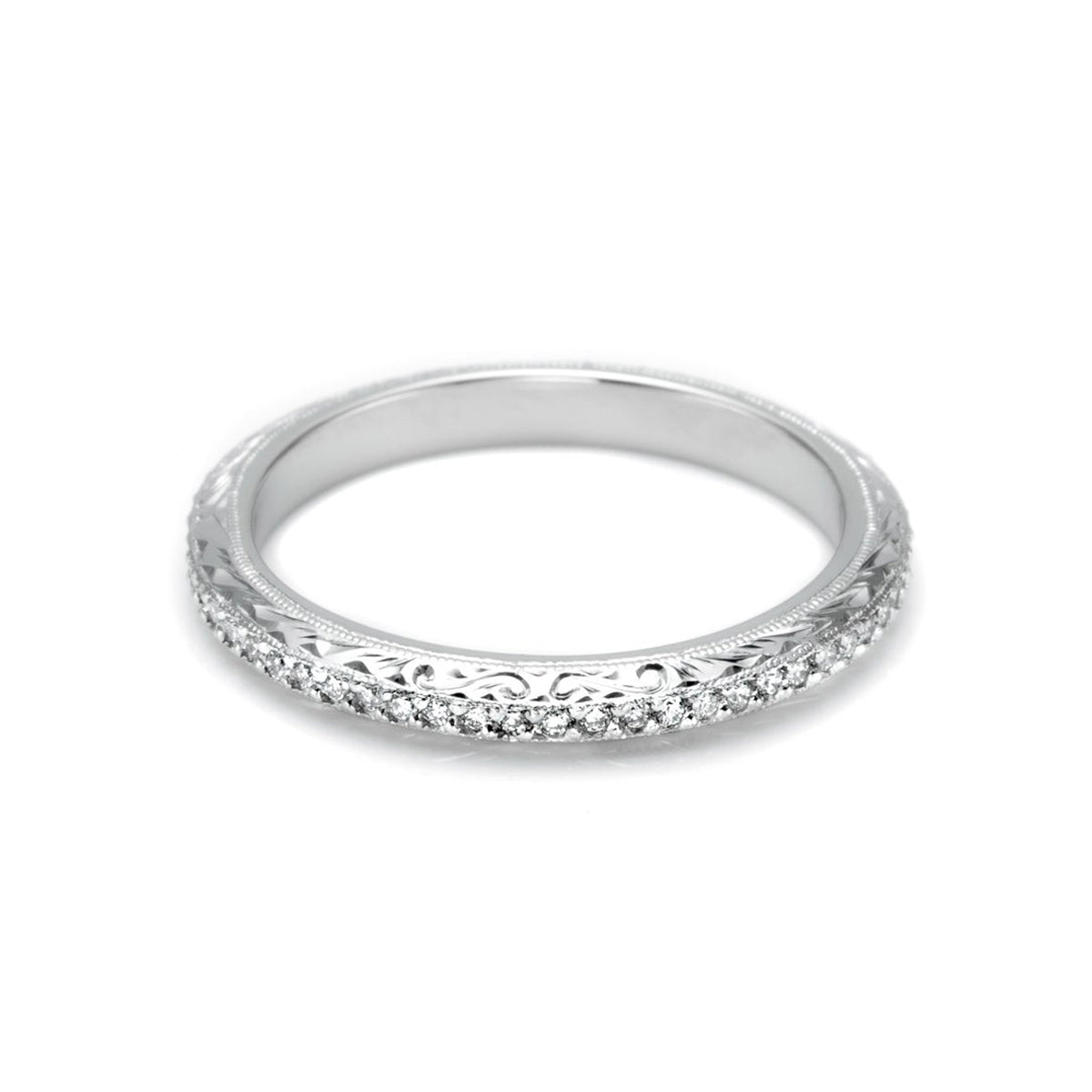 Tacori Pavé Diamond Hand Engraved Wedding Band