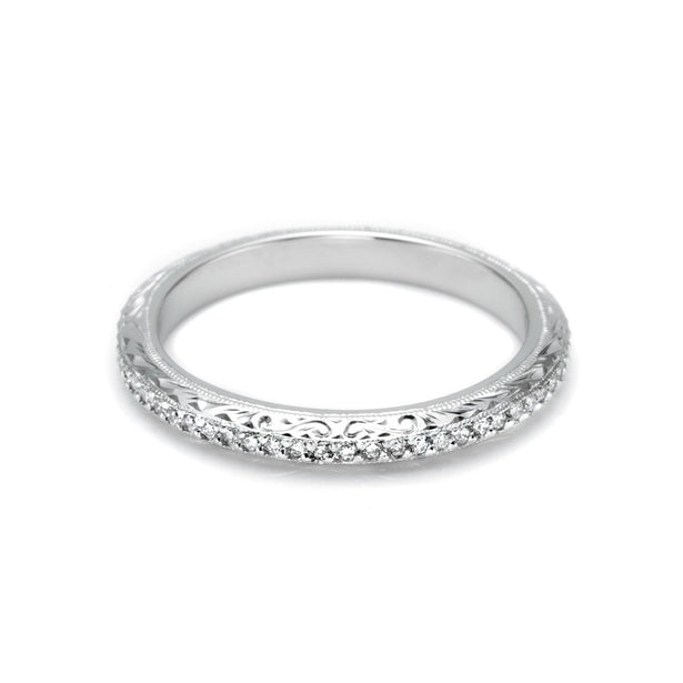 Tacori Pavé Diamond Hand Engraved Wedding Band