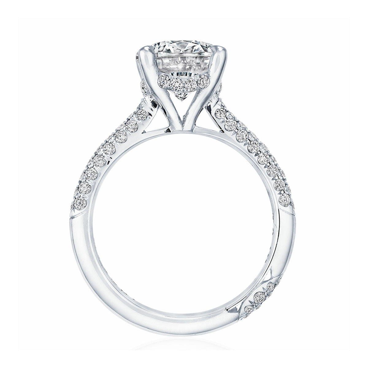 Tacori Halfway Diamond Oval Solitaire Engagement Ring