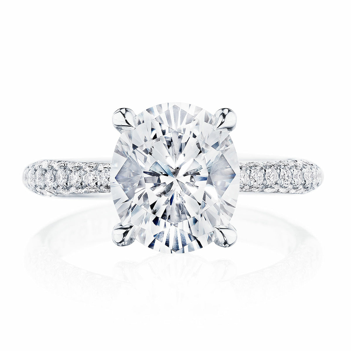 Tacori Halfway Diamond Oval Solitaire Engagement Ring