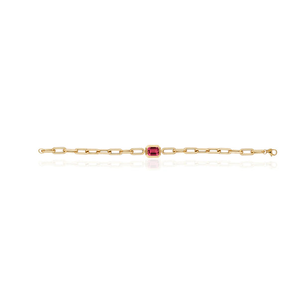 Goshwara Manhattan Garnet Chain Link Bracelet