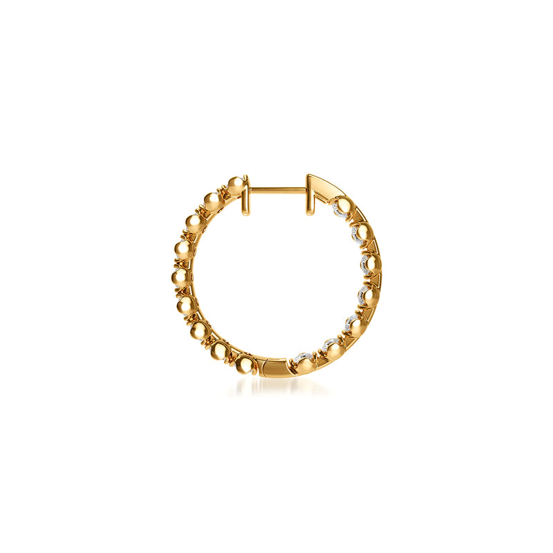 J'evar Lotus Petals Diamond Hoop Earrings