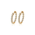 J'evar Lotus Petals Diamond Hoop Earrings