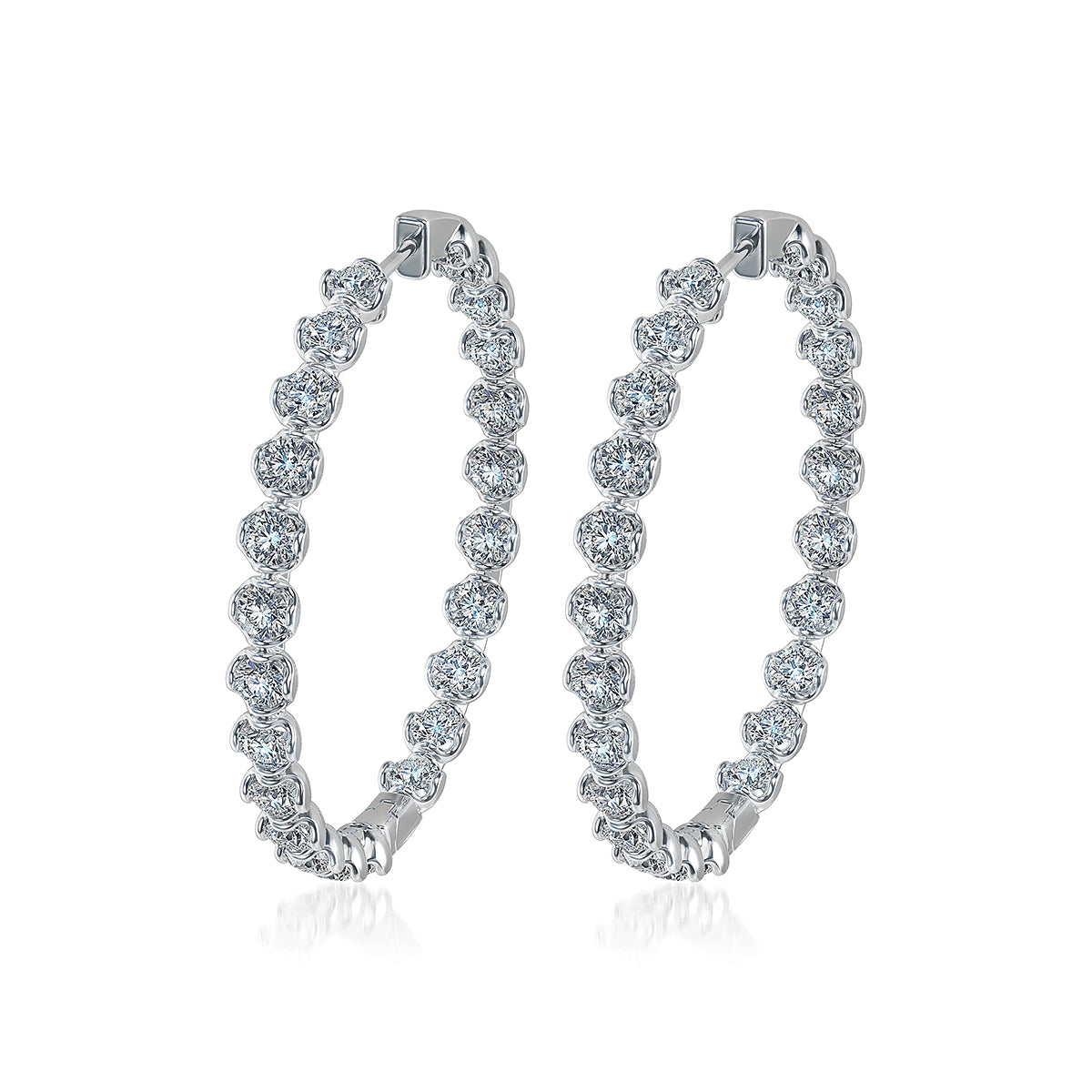 J'evar Lotus Petals Diamond Hoop Earrings – Topper Fine Jewelers