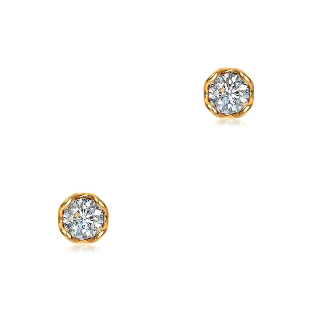 J'evar Lotus Petals Diamond Stud Earrings