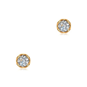 J'evar Lotus Petals Diamond Stud Earrings