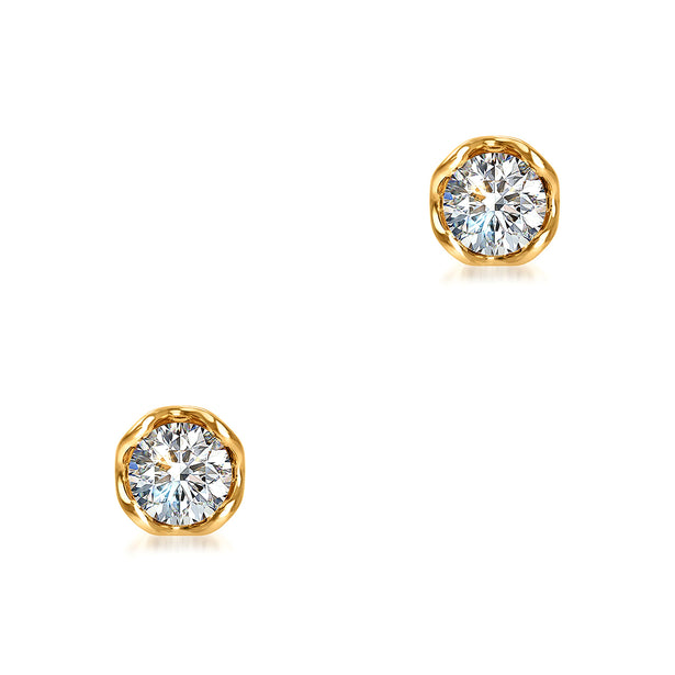 J'evar Lotus Petals Diamond Stud Earrings